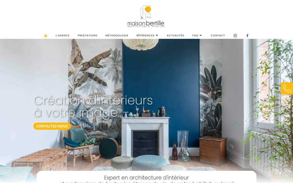 Page d'accueil du site maison-bertille.fr sur ordinateur